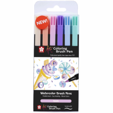 Набор маркеров Koi Coloring Brush Pen, SWEETS 6цв, Sakura