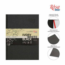 Блокнот A5 (14,8х21см), слонова кістка, чорний та білий папір, 80г/м, 96л., ROSA Studio