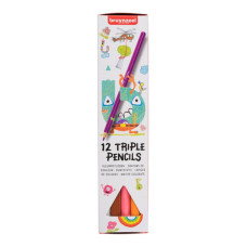 Набор детских трехгранных карандашей TRIPLE, 12цв, Bruynzeel
