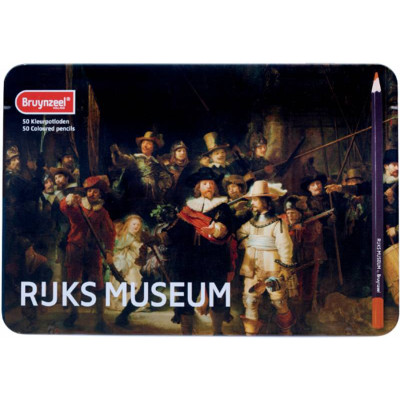 Набор цветных карандашей Dutch Masters, Ночной дозор, Рембрандт, 50 шт, метал, Bruynzeel