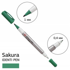 Перманентный маркер IDENTI PEN, двусторонний, 0,4 / 1 мм, Зеленый, Sakura