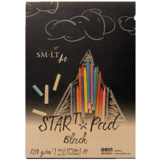 Склейка для рисунку STAR T А4, 120 г/м2, 20л, чорний папір, SMILTAINIS