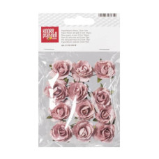 Набір паперових квітів для декору, самоклеючі, Рожеві темні, 2,5 см, 12 шт, KnorrPrandell