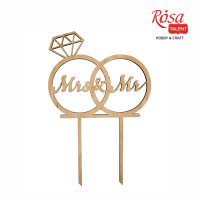 Заготовка топер на торт „Mrs Mr“, фанера, 14х21см, ROSA TALENT