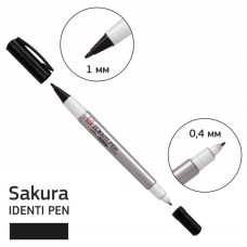 Перманентный маркер IDENTI PEN, двусторонний, 0,4 / 1 мм, Черный, Sakura
