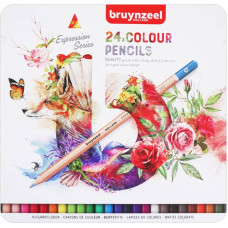 Набір кольорових олівців EXPRESSION, 24шт., мет.коробка, Bruynzeel