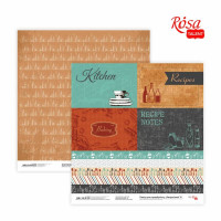 Папір для скрапбукінгу „Recipe book“ 8, двосторонній, 30,48х30,48см, 200 г/м2, ROSA TALENT