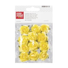Набір паперових квітів для декору, самоклеючі, Жовті, 2,5 см, 12 шт, KnorrPrandell