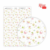 Бумага дизайнерская односторонняя Sweet Girl 7, 21х29,7 см, глянцевая, 250 г м2, ROSA TALENT