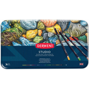 Набір кольорових олівців Studio, 36 кол., в метал. коробці, Derwent