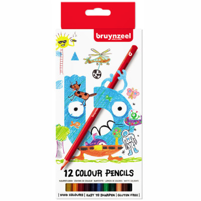 Набор детских цветных карандашей, 12цв, карт, коробка, Bruynzeel