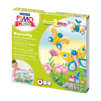 Набор пластики Fimo kids, Бабочка , 4 цв.х42 г, Fimo