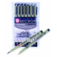 Набор Линеро PIGMA Micron 6 шт + PIGMA BRUSH В ПОДАРОК, Sakura