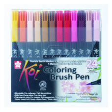 Набор маркеров Koi Coloring Brush Pen, 24цв, Sakura