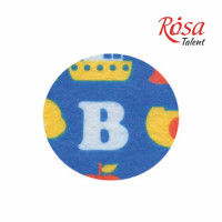 Фетр листовой (полиэстер), 21,5х28 см, принт, Буквы на синем, 180 г м2, ROSA 