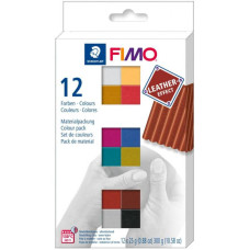 Набор пластики Leather-effect Colours, 12х25гр, Fimo