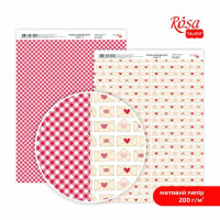 Папір дизайнерський двосторонній матовий „Love“ 3, 21х29,7 см, 200 г/м2, ROSA TALENT