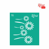 Трафарет багаторазовий самоклеючий, №16, 9х10см, серія „Квіти“, ROSA TALENT