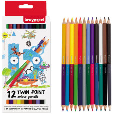 Набор детских двухсторонних цветных карандашей, 12цв, Bruynzeel