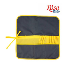 Пенал для пензлів, тканина (37х37см), асфальт+жовтий, ROSA Studio
