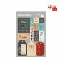Высечки для скрапбукинга, самоклеящиеся Recipe book 1, картон, 12,8х20 см, ROSA TALENT