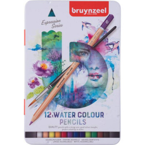 Набір акварельних олівців EXPRESSION, 12шт, мет. кор., Bruynzeel