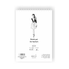 Альбом для маркерів на спіралі AUTHENTIC А4, 100 г/м2, 50л, білий колір, SMILTAINIS