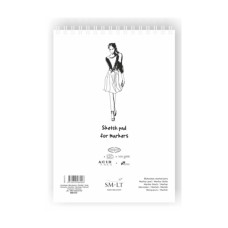 Альбом для маркерів на спіралі AUTHENTIC А3, 100 г/м2, 50л, білий колір, SMILTAINIS