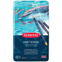 Набор чернильных карандашей Inktense, 12 цв, В металл, коробке, Derwent