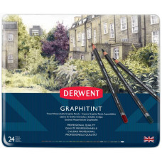 Набір акварельних графітних олівців Graphitint, 24 шт, в метал. коробці, Derwent