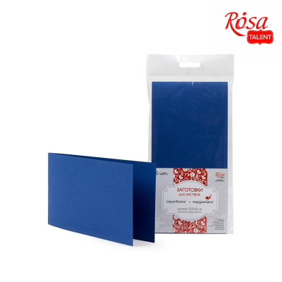 Набор заготовок для открыток 5 шт, 10,5х21 см, №4, тёмно-синий, 220 г м2, ROSA TALENT