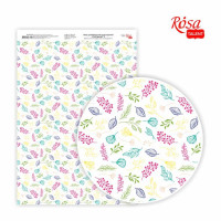 Бумага дизайнерская односторонняя Floral garden 2, 21х29,7 см, глянцевая, 250 г м2, ROSA TALENT
