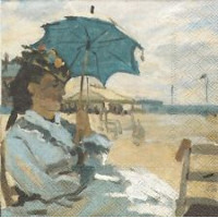 Декупажные салфетки Пляж в Трувиль , 33х33 см, 18,5 г м2, 20 шт, Ambiente