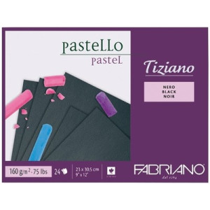 Cклейка для пастели Tiziano A4 (23х30,5 см), 160 г м2, 24л, черный, Fabriano
