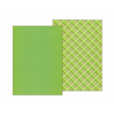 Бумага с рисунком Клетка, А4(21х29,7 см), двохсторонняя, Зеленая, 300 г м2, Heyda