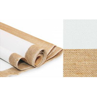 Полотно в рулоні Льон зерно 2х1 м/п щільність 690 г/м акриловий грунт ROSA (максимально 10 метрів)