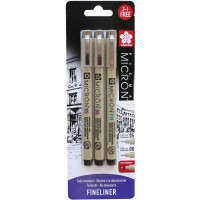 Набор линеров PIGMA MICRON 2 шт, (0,5/0,8) + 1 ручка MICRON PN В ПОДАРОК, Черный, в блистере, Sakura
