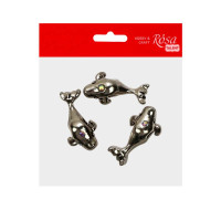 Бусина Дельфин, 13х25х8 мм, отверстие 4 мм, 3 шт, ROSA TALENT