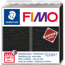 Пластика Leather-effect, Черный, 57 гра мм, Fimo