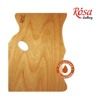 Палітра дерев'яна, прямокутна МОДЕРН, ергономічна, промаслена, 30x40см, ROSA Gallery