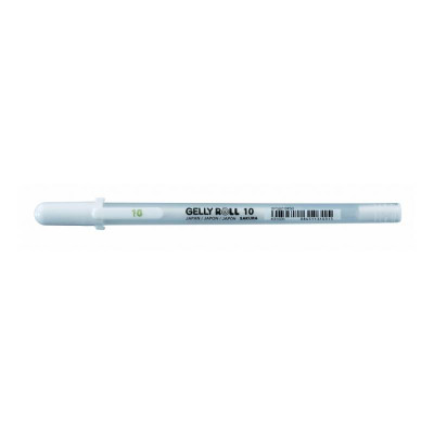 Ручка гелевая, Белая 10 BOLD (линия 0,5mm), Gelly Roll Basic, Sakura