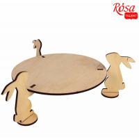 Подставка для пасхи Зайчики, круг, фанера, 19,5х19,5х7 см, ROSA TALENT