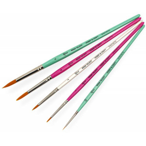 Пензель Синтетика кругла ДЛЯ ДЕКОРА, HOBBY CRAFT, 00, коротка ручка ROSA TALENT