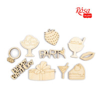 Набір міні-заготовок “Вечірка“, фанера, 10шт, ROSA TALENT