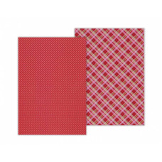Бумага с рисунком Клетка, А4(21х29,7 см), двухсторонняя, Красная, 300 г м2, Heyda