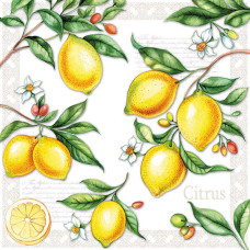 Декупажные салфетки Лимоны , 33х33 см, 18,5 г м2, 20 шт, Ambiente