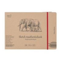Альбом для ескізів AUTHENTIC А5 (24,5*17,6см), 135 г/м2, 28л, коричневий колір, SMILTAINIS