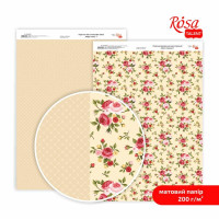 Папір дизайнерський двосторонній матовий „Магія троянд“ 1, 21х29,7 см, 200 г/м2, ROSA TALENT