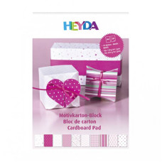 Набор дизайнерской бумаги, Розовый, матовый, 20 шт, А4 (21х29,7 см), 100-220 г м2, Heyda
