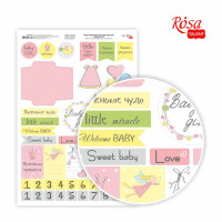 Папір дизайнерський односторонній „Sweet Girl“ 9, 21х29,7 см, глянцевий, 250 г/м2, ROSA TALENT